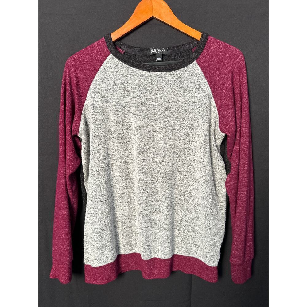 Buffalo David Bitton Gray/Maroon/Black Sweatshirt size SM.